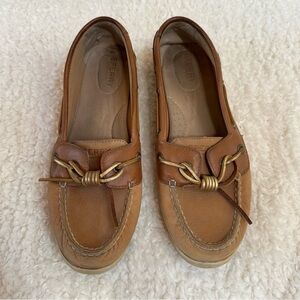 Sperry Top Siders Gold Lace Leather Boat Shoes - Size 9